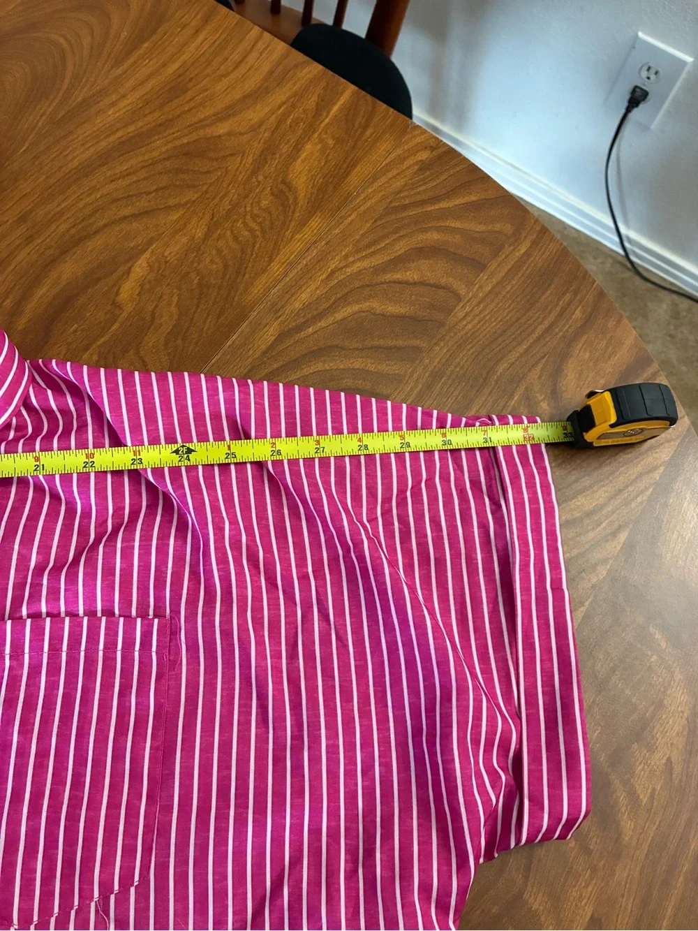 Women’s Pink Striped Short-Sleeve Button-Up  pajama top